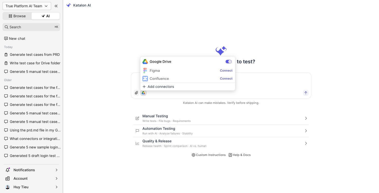 Connect Katalon AI Assistant MCP