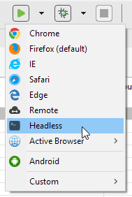 This new option introduced in the list of execution mode allows you to run web automation test without launching the browser interface