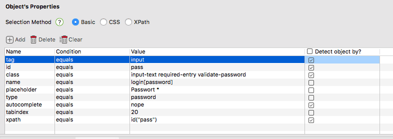 Object properties