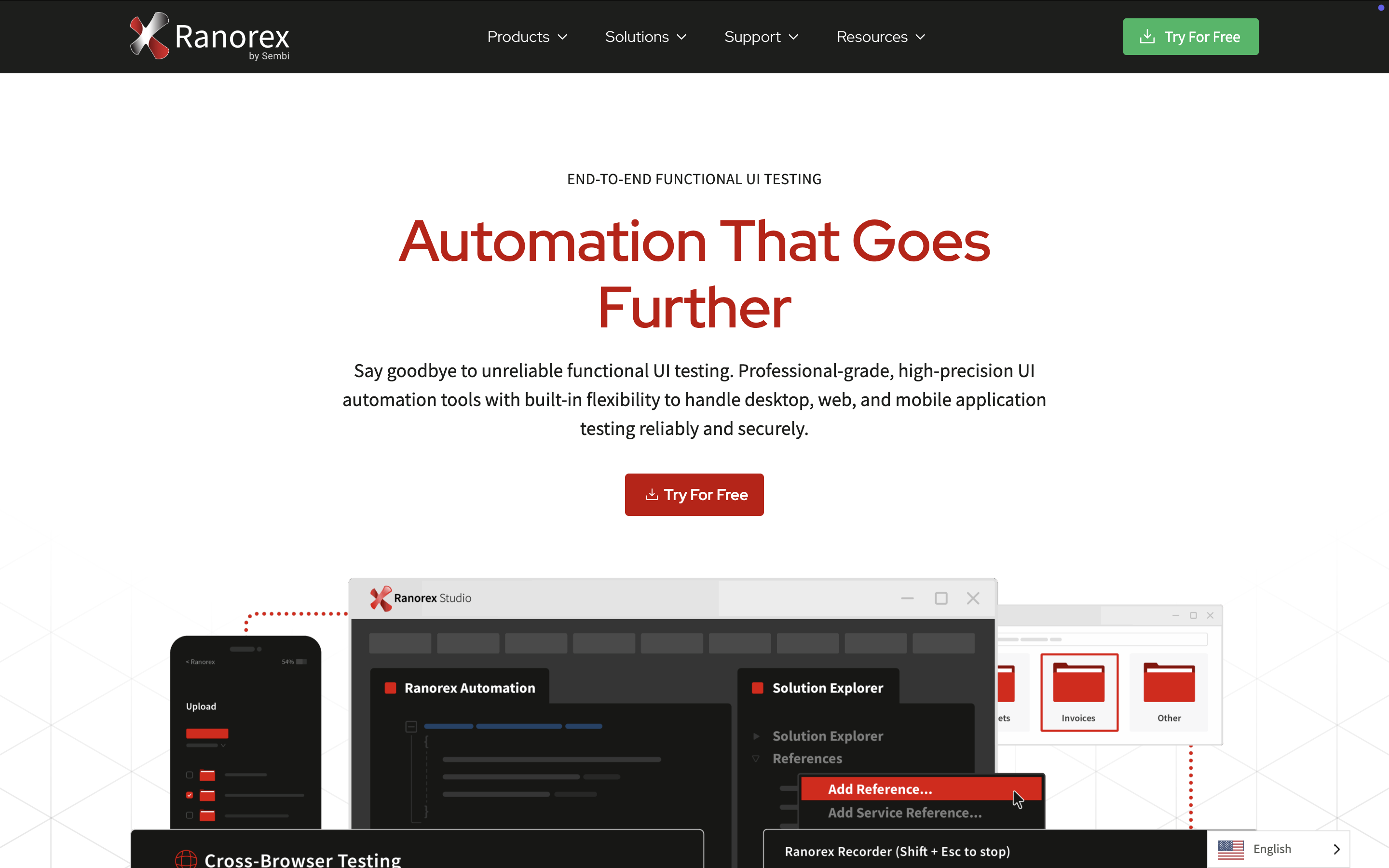 Ranorex Studio recorder and IDE view
