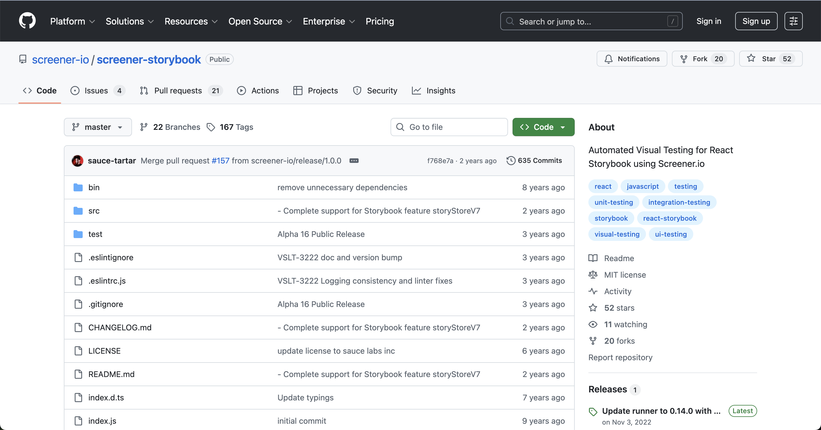 Screener visual regression testing platform