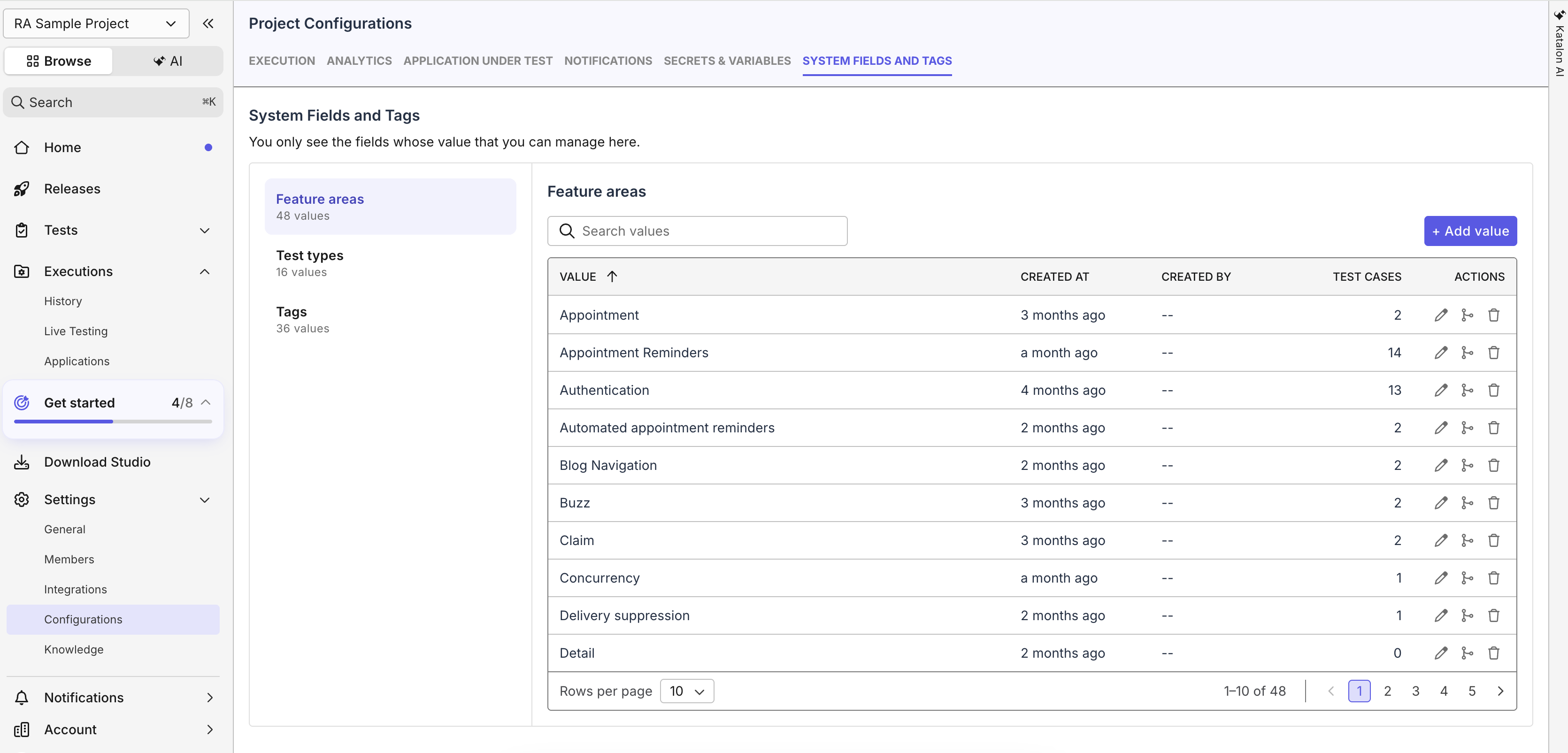 Manage System Field and Tag values