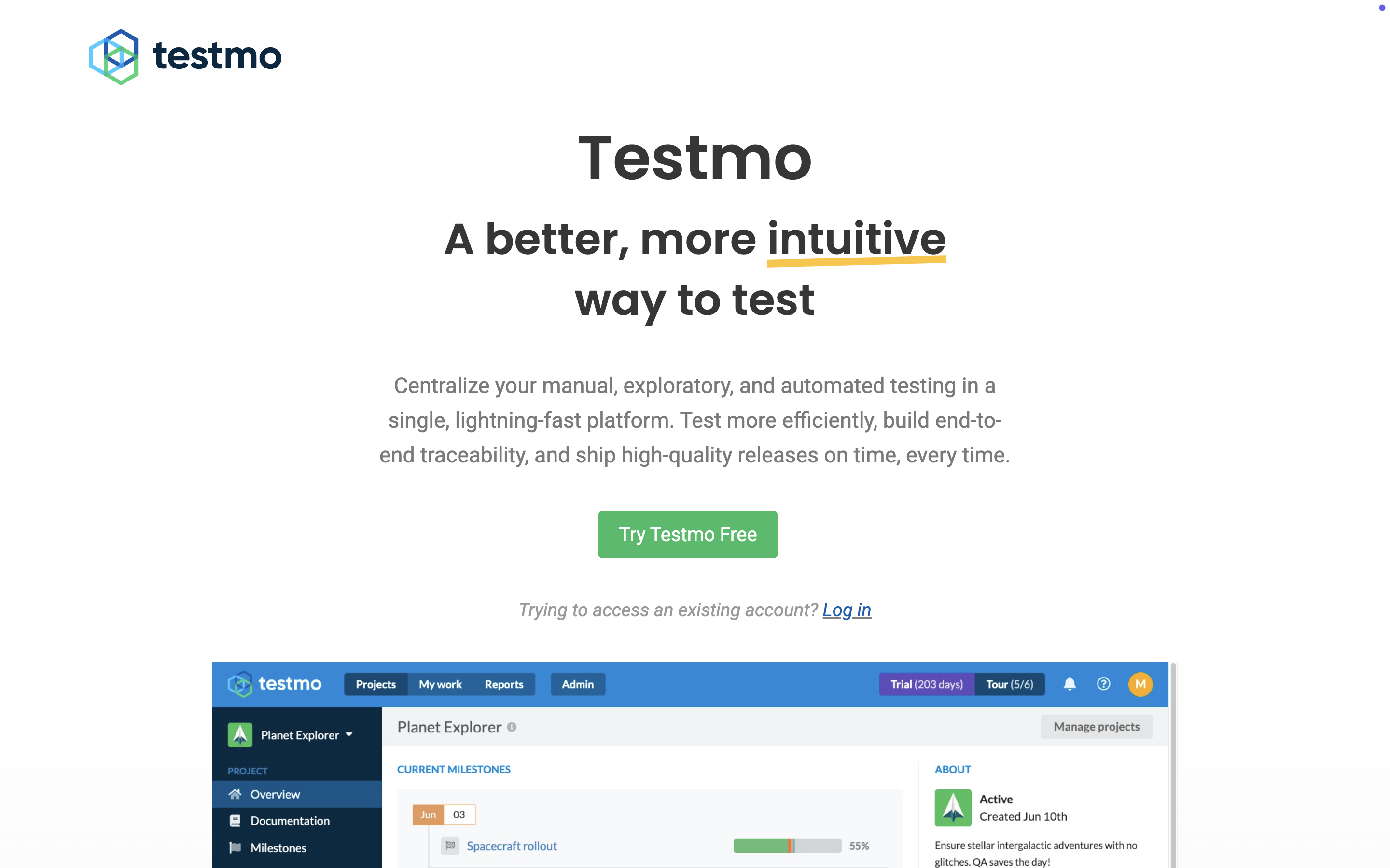 Testmo dashboard screenshot