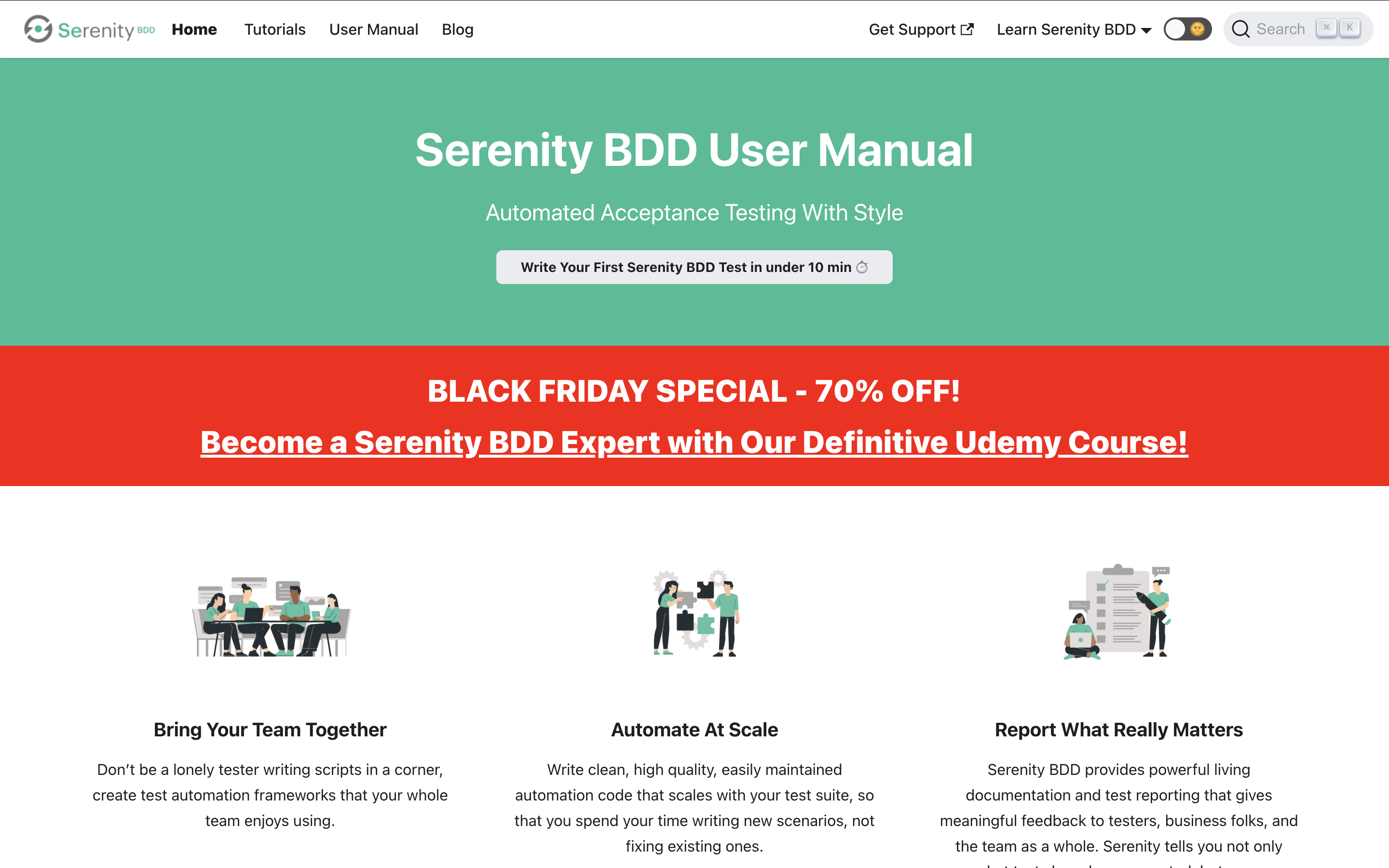Serenity BDD Reports dashboard screenshot
