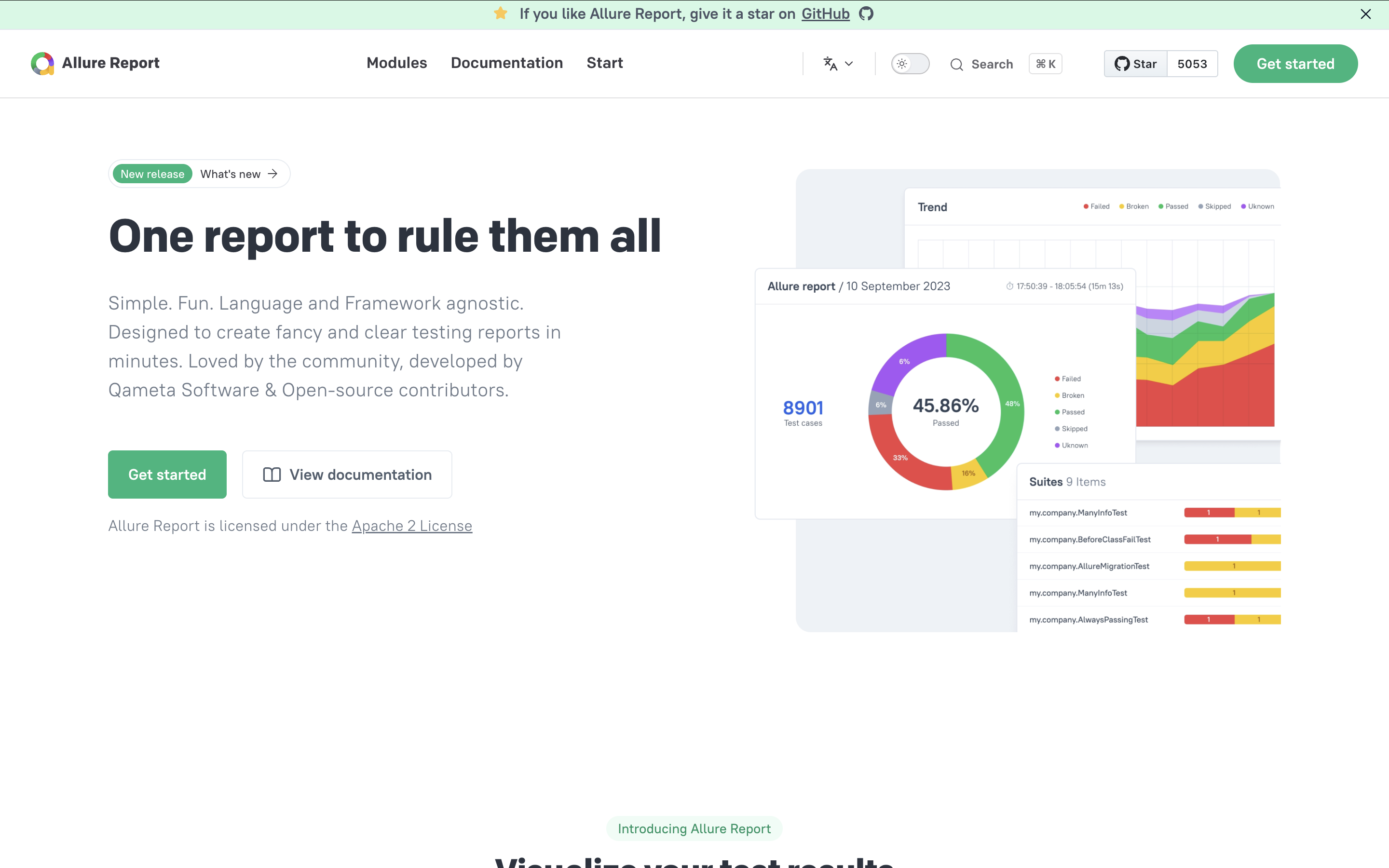 Allure Report dashboard screenshot
