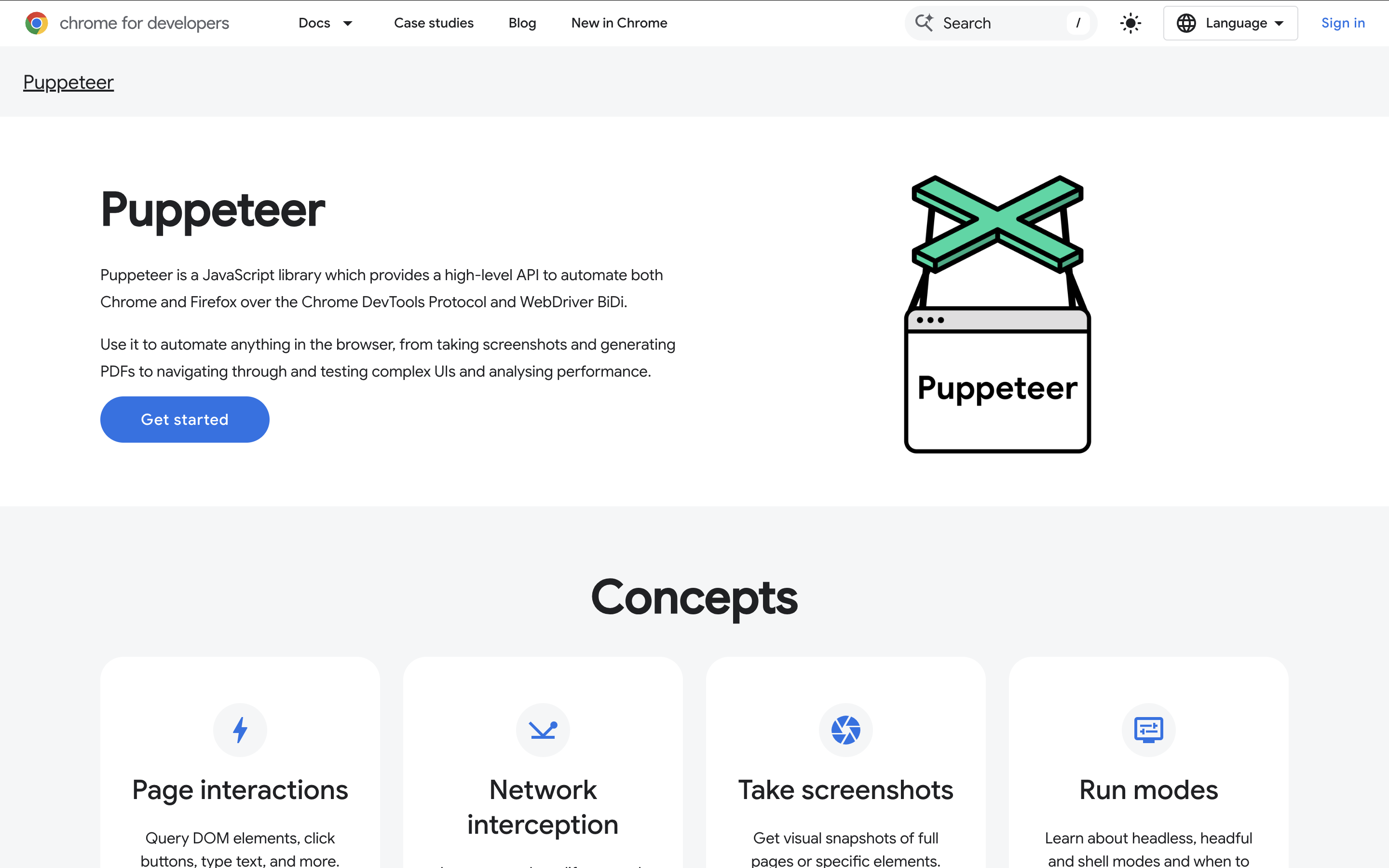 Puppeteer browser automation screenshot